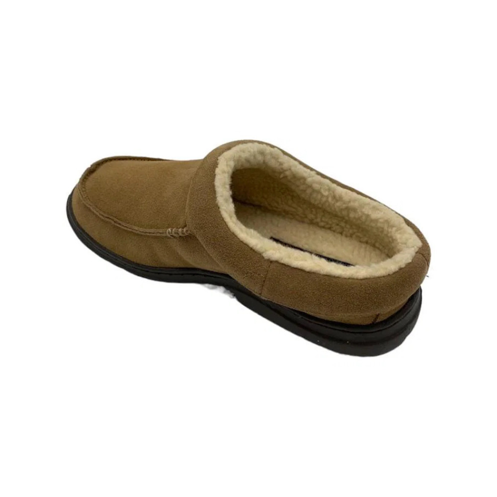 L.B. Evans Men's Suede Mule Slippers Edmonton Chestnut - Extra Wide - Picture 3 of 3